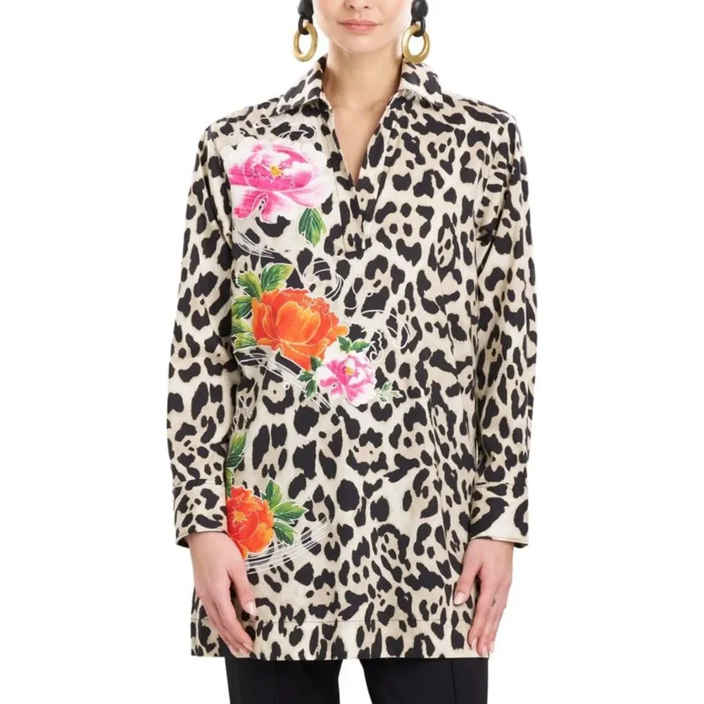 Natori Womens  Jaguar Barong Shirt